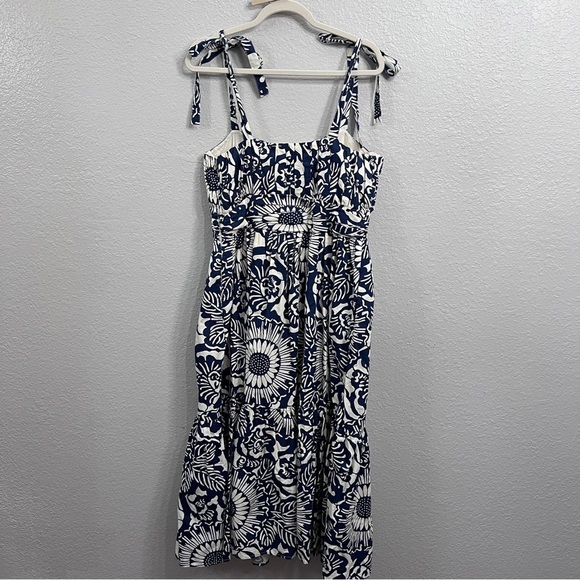 Anthropologie Forever that girl blue white floral dress in size medium - Picture 11 of 15